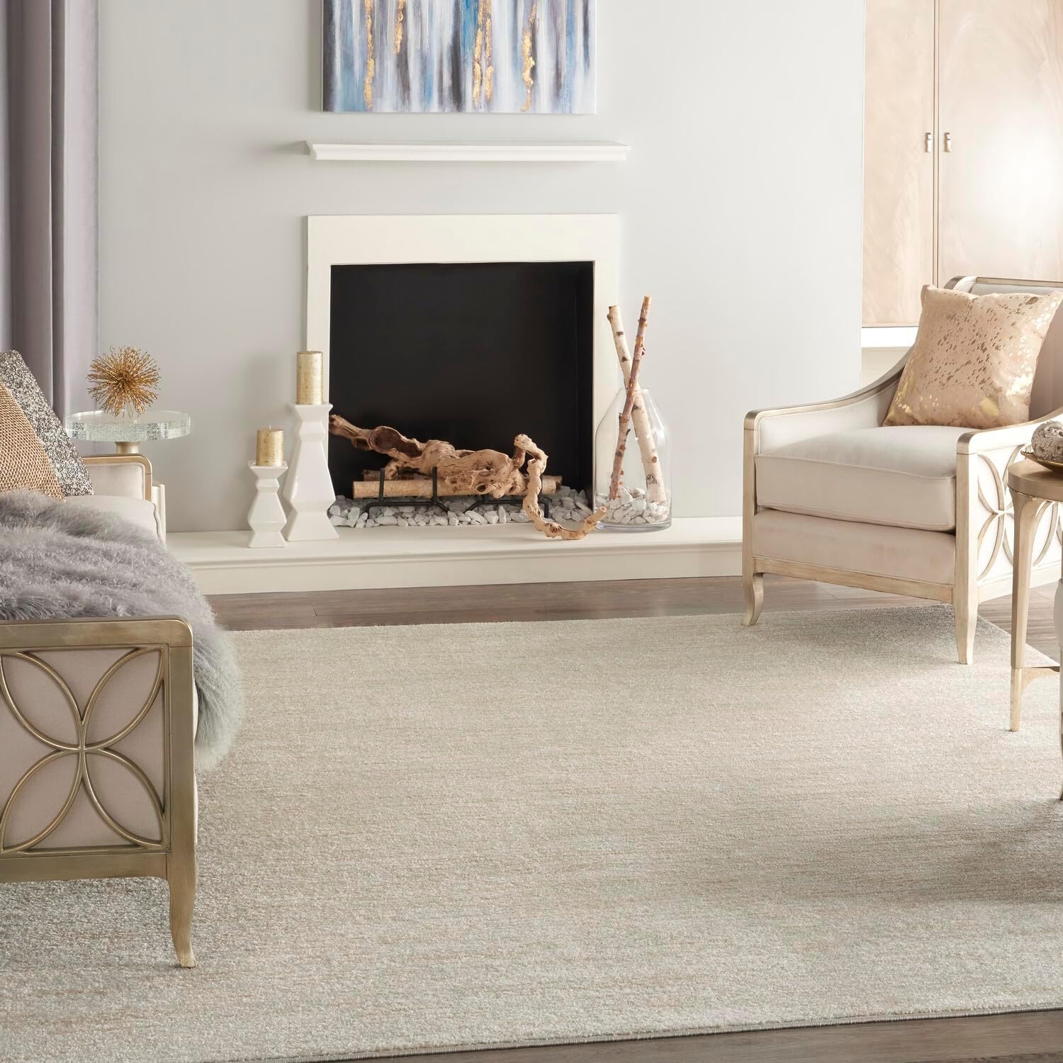 Nourison Essentials Indoor/Outdoor Ivory Beige 8' x 10' Area Rug, Easy Cleaning, Non Shedding, Bed Room, Living Room, Dining Room, Backyard, Deck, Patio (8x10) - Image 2