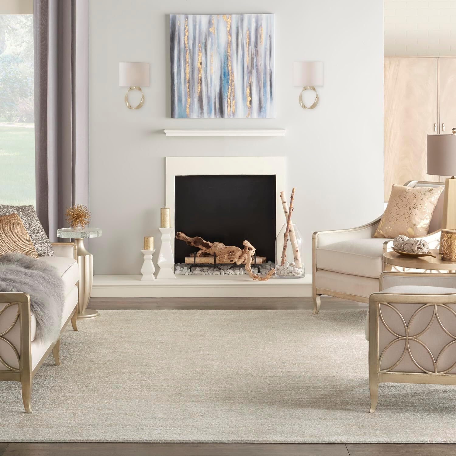 Nourison Essentials Indoor/Outdoor Ivory Beige 8' x 10' Area Rug, Easy Cleaning, Non Shedding, Bed Room, Living Room, Dining Room, Backyard, Deck, Patio (8x10) - Image 9