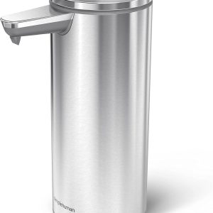 simplehuman 9 oz. Touch-Free Rechargeable Sensor Liquid Soap Pump Dispenser, Brushed Stainless Steel